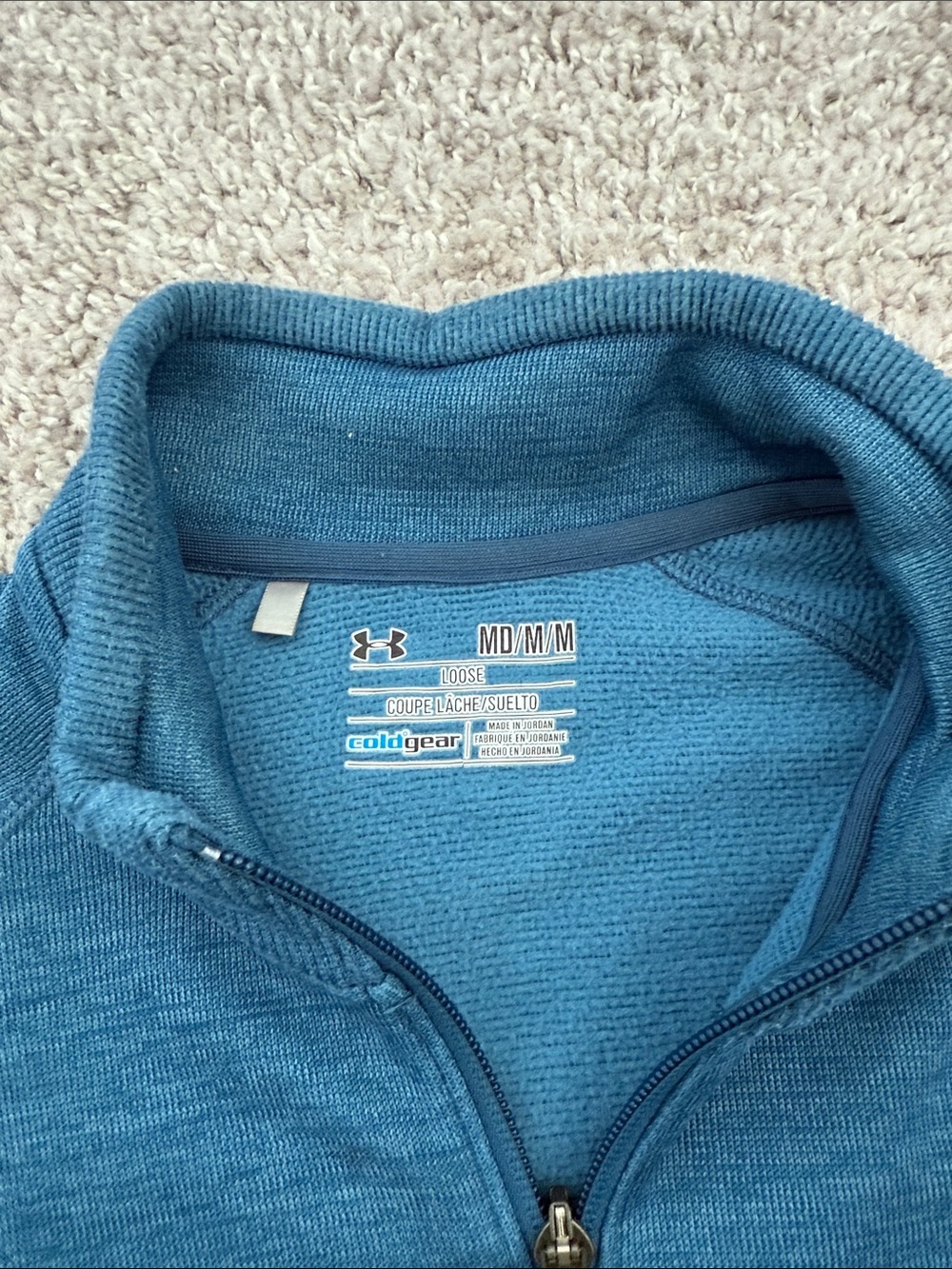 Under Armour Men's Teal Blue Half-Zip Pullover Sweater - Picture 2 of 3